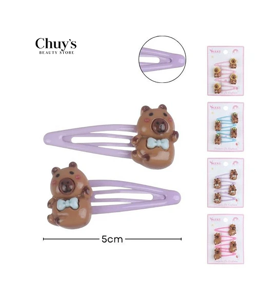 Pinza para Cabello con Diseño de Oso
