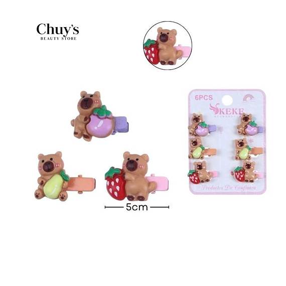 Pinzas Para Cabello Con Diseño De Osito