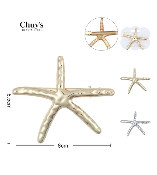 Pinza Para Cabello Estrella de Mar