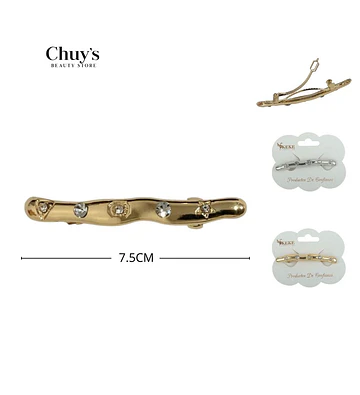 Pinza Para Cabello Dorada Con Brillantes - Chuys Beautys | Chuy's Beautys Store