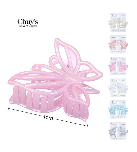 Pinza Mariposa Rosa 4cm