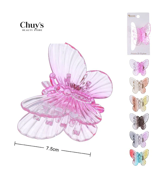 Pinza Mariposa Transparente