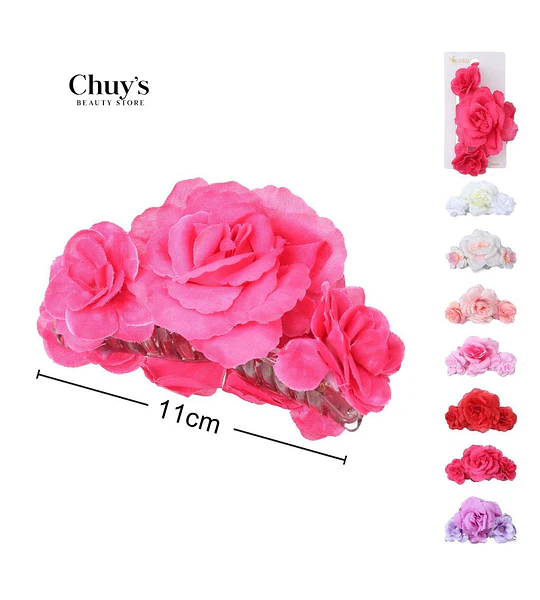 Pinza Para Cabello Con Flores