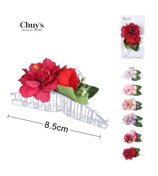 Pinza Para Cabello Con Flores