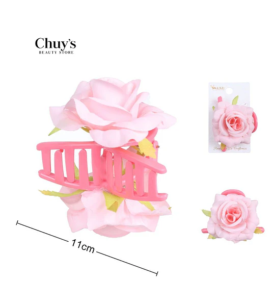 Pinza Para Cabello Rosa