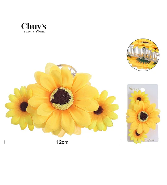 Clip Para Cabello Flores Amarillas