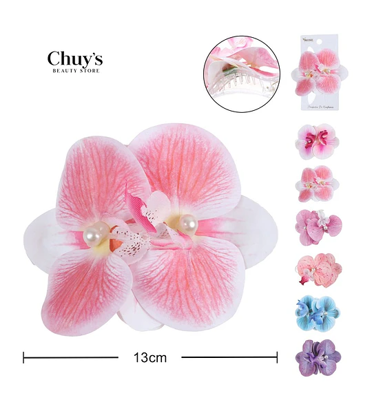 Pinza Para Cabello Flor Rosa