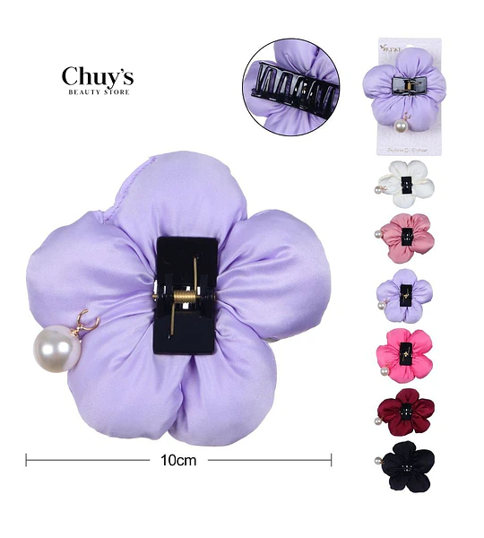 Clip Para Cabello Flor Satinada