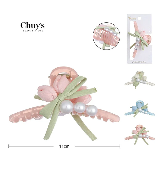 Pinza Para Cabello Con Flores