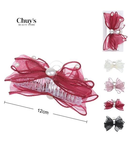 Clip Para Cabello Con Lazo Y Perlas