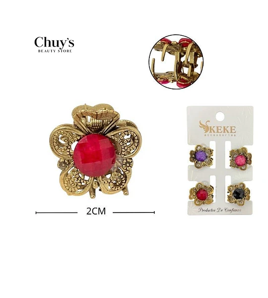 Broche Floral Con Piedras