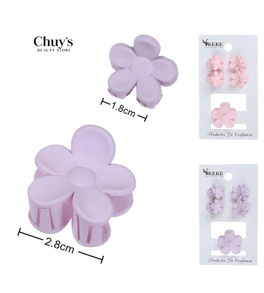 Pinza Para Cabello Flor Rosa
