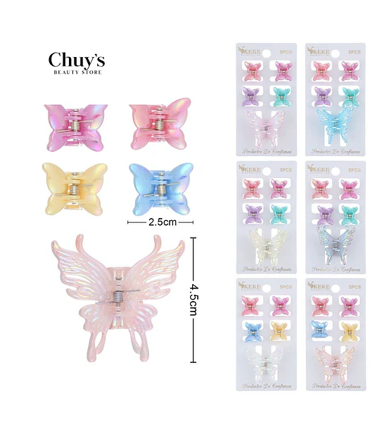 Pinza Mariposa Transparente