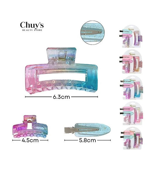 Pinza Para Cabello Transparente