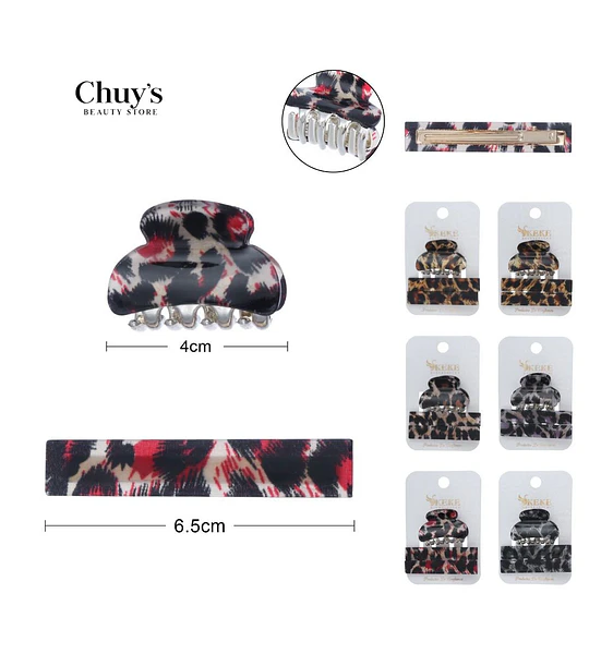 Pinza Para Cabello Estilo Animal Print
