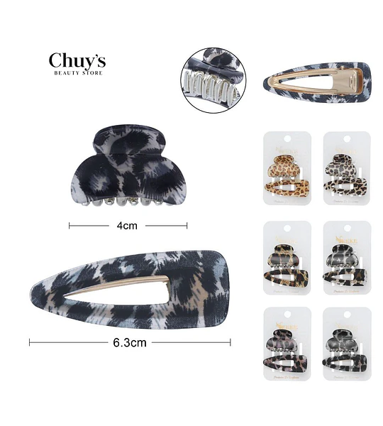 Pinza Para Cabello Estampada