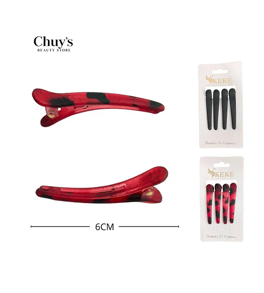 Pinza Para Cabello Rojo