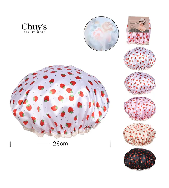 Gorro De Ducha Con Estampado De Fresas