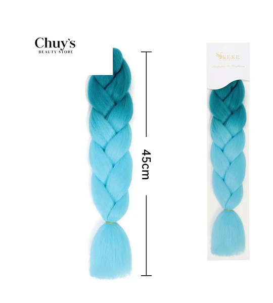 Trenza Postiza Azul 45cm