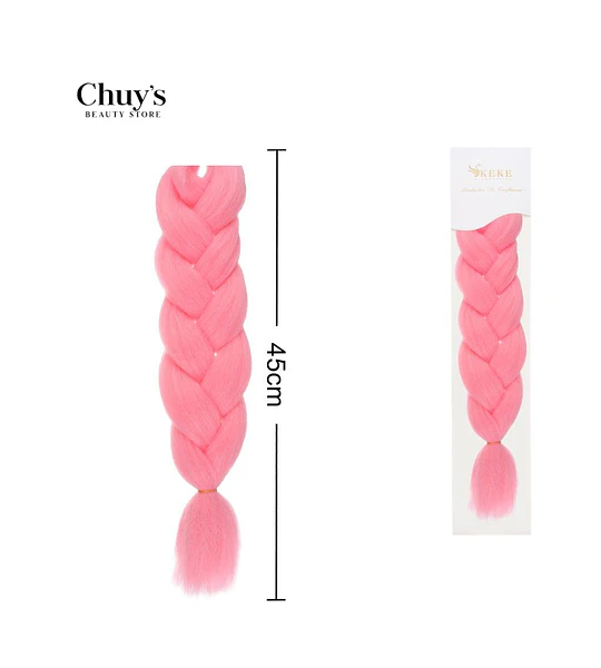 Trenza Postiza Rosa 45cm