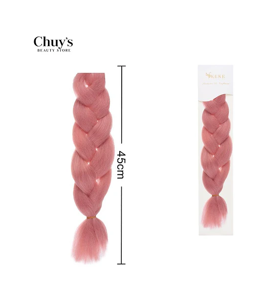 Trenza Postiza Rosa 45cm