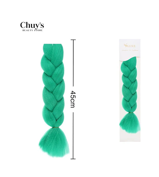 Trenza Postiza Verde 45cm
