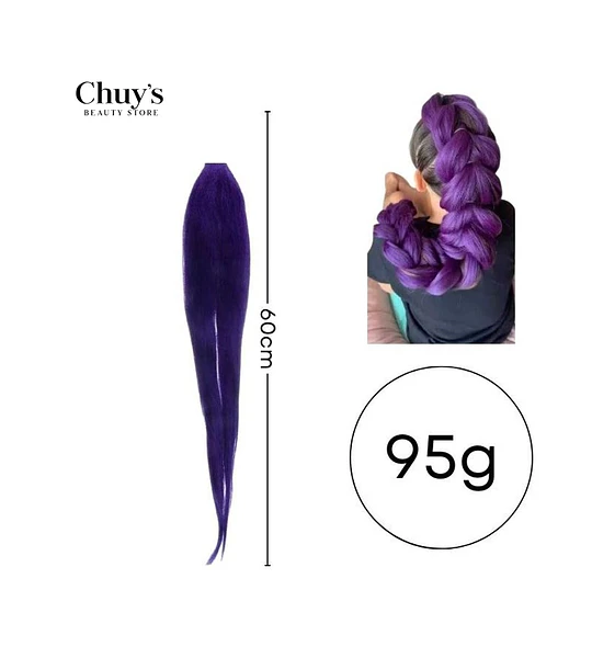 Extensión de Cabello Sintético Morado 60cm