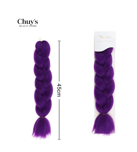 Trenza Sintética Morada 45cm