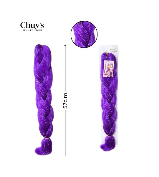 Trenza Sintética Color Púrpura 57 cm