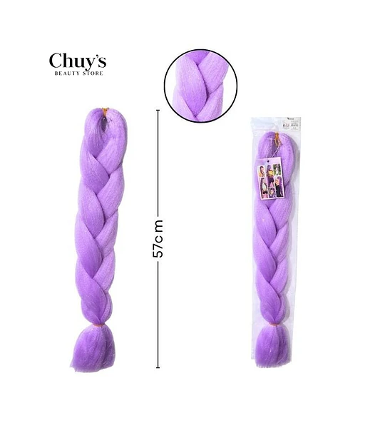 Trenza Sintética Color Morado 57 cm