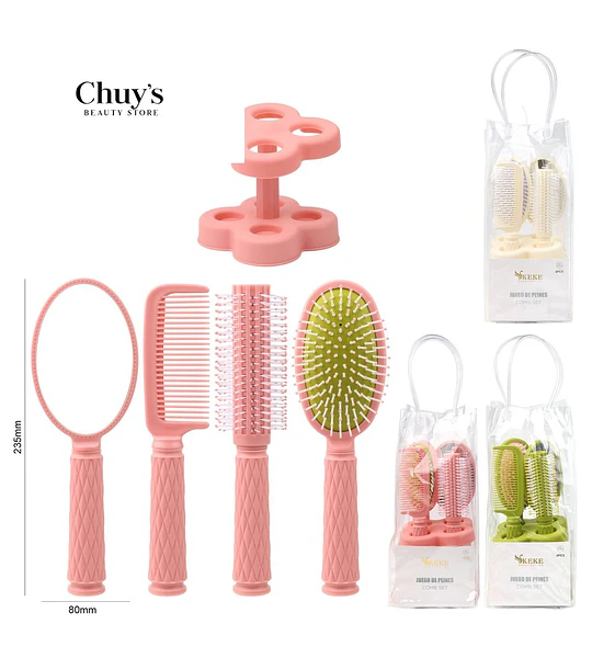 Set de Peines y Cepillos para Cabello