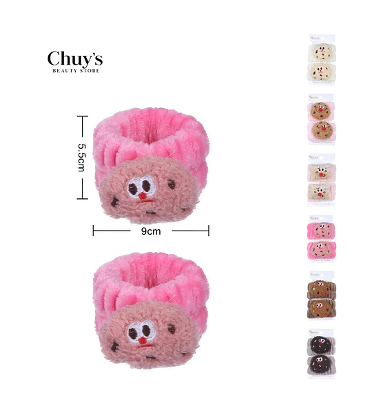 Scrunchie De Peluche Con Carita
