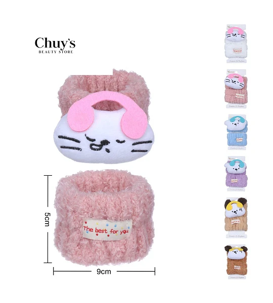 Muñequera Suave con Diseño de Animales