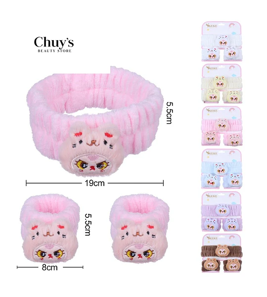 Diadema y Muñequera de Peluche