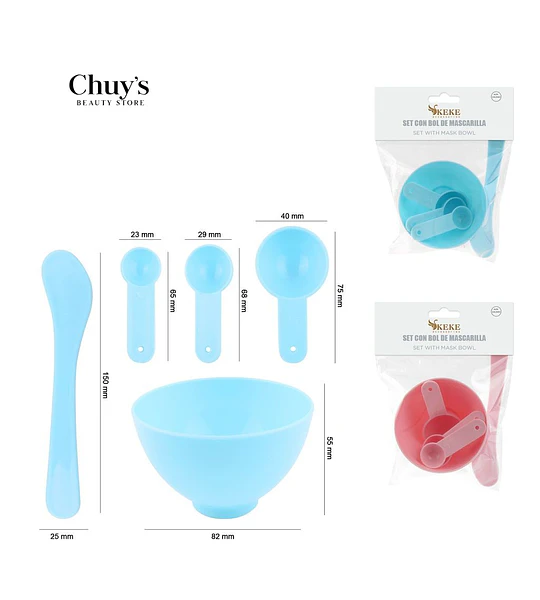 Set Con Bowls Y Cucharas Para Mascarilla
