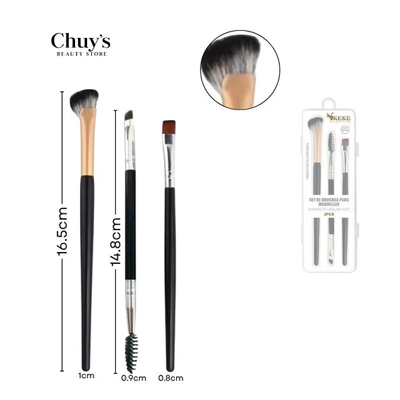 Set De Brochas Para Contorno 3 Piezas