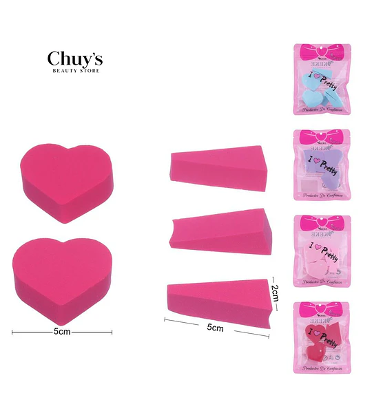 Esponjas de Maquillaje en Forma de Corazón