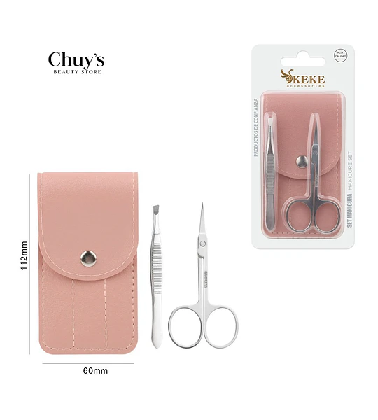 Set De Manicure Con Estuche Rosa