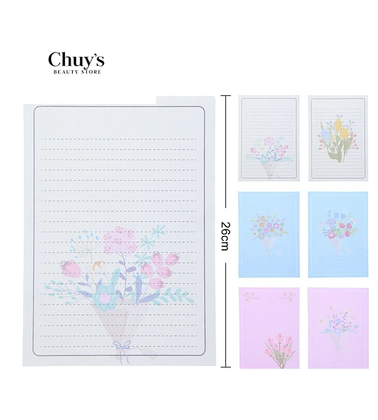 Sobres de papel con flores