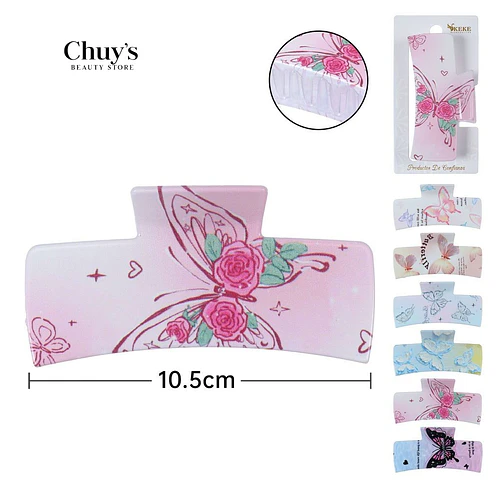 Ganchetas Grandes con Diseño de Mariposa - Chuys Beautys | Chuy's Beautys
