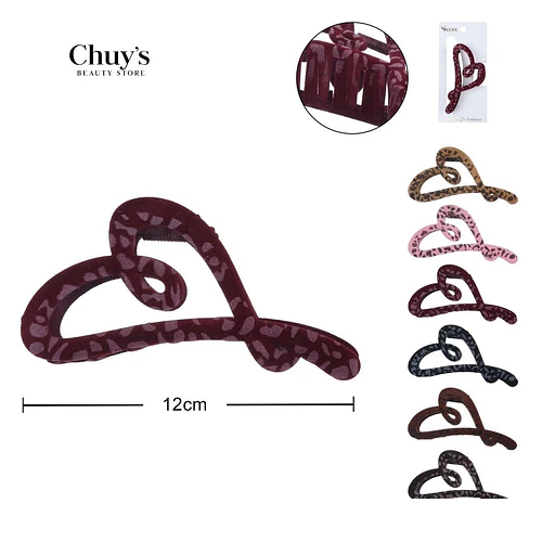 Ganchera de Pelo Corazón 12cm - Chuys Beautys | Chuy's Beautys