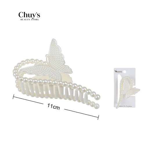 Ganchetas con Perlas Mariposas - Chuys Beautys | Chuy's Beautys