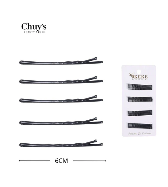 Trabas negras para peinados 24pcs
