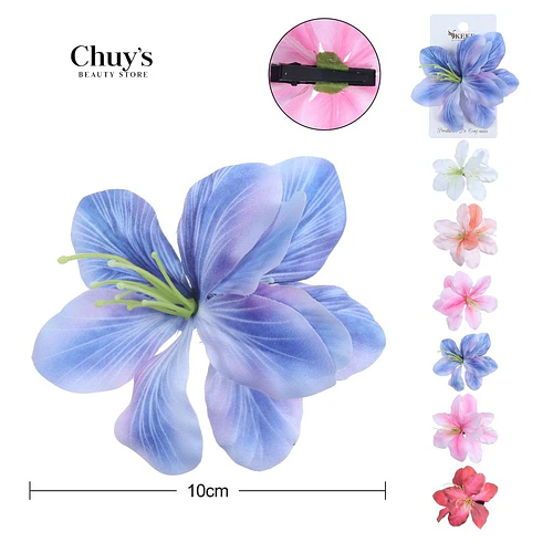 Pinche de Flor Azul 10cm - Chuys Beautys | Chuy's Beautys