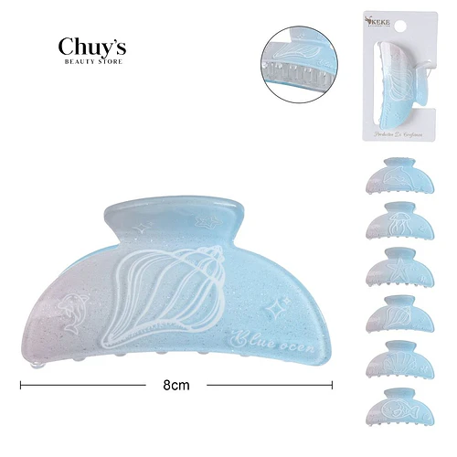 Ganchera azul marino con diseño - Chuys Beautys | Chuy's Beautys