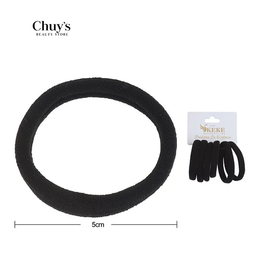 Colet Algodón Color Negro 6 Pcs 5,5cm - Chuys Beautys | Chuy's Beautys