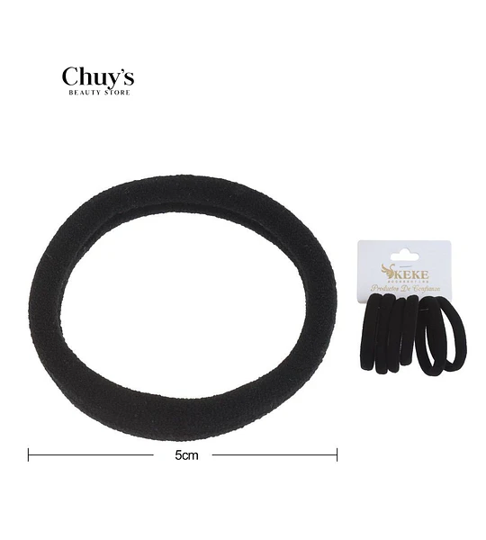 Colet Algodón Color Negro 6 Pcs 5,5cm