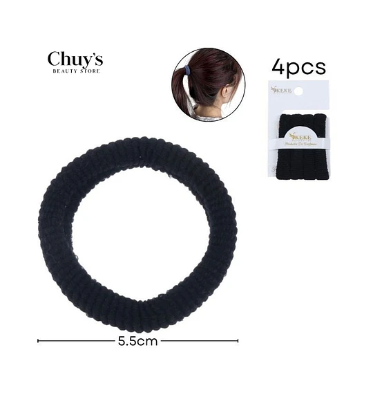 Colet Algodón Negro 4Pcs 5,5cm