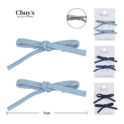 Pinche de Lazo Azul y Marino - Chuys Beautys | Chuy's Beautys