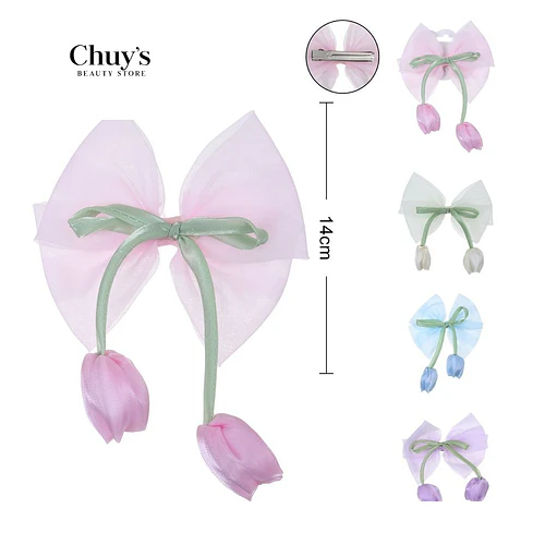 Pinches de Lazos Coloridos - Chuys Beautys | Chuy's Beautys